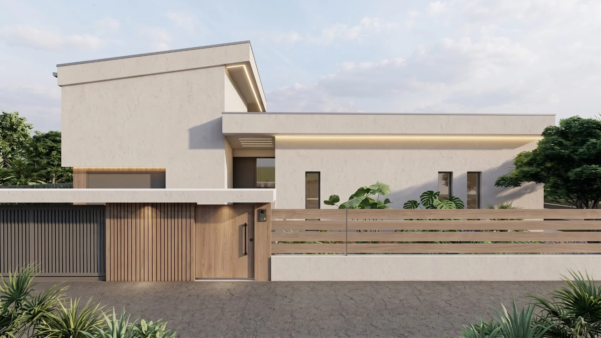 Villa T150, prospetto d'ingresso