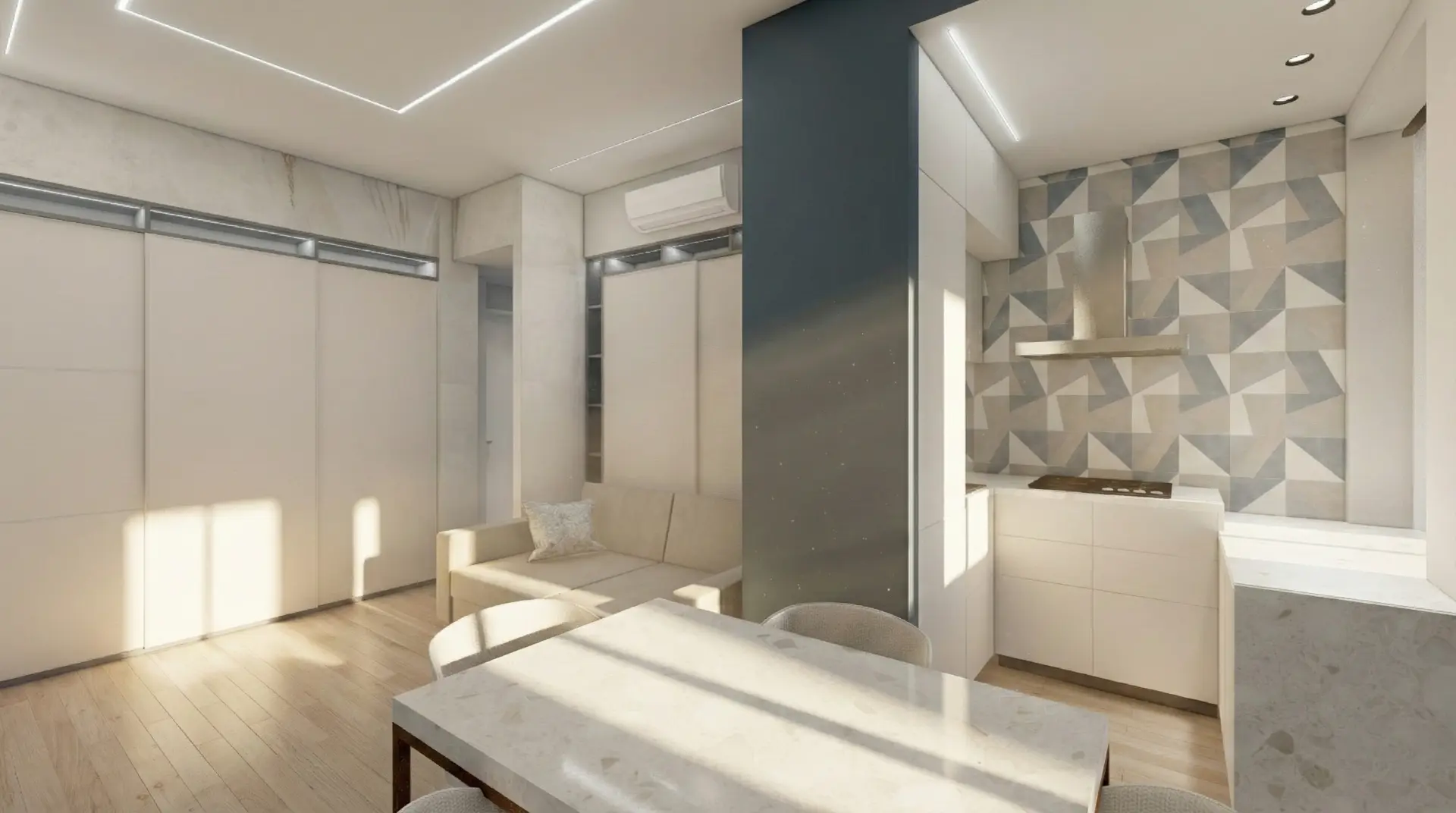Residenza MF2, cucina e arredi integrati